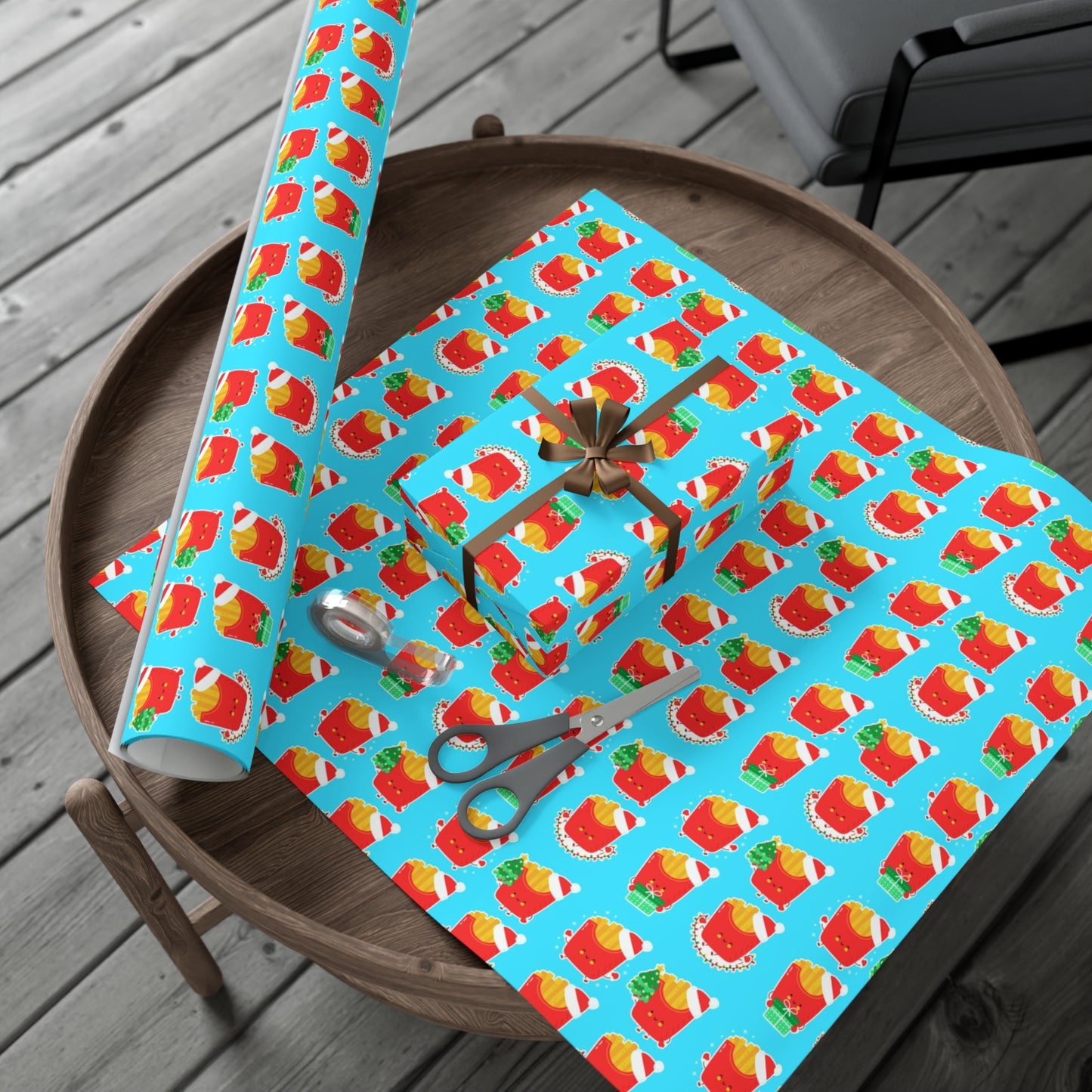Cute Christmas Fries Gift Wrap Papers