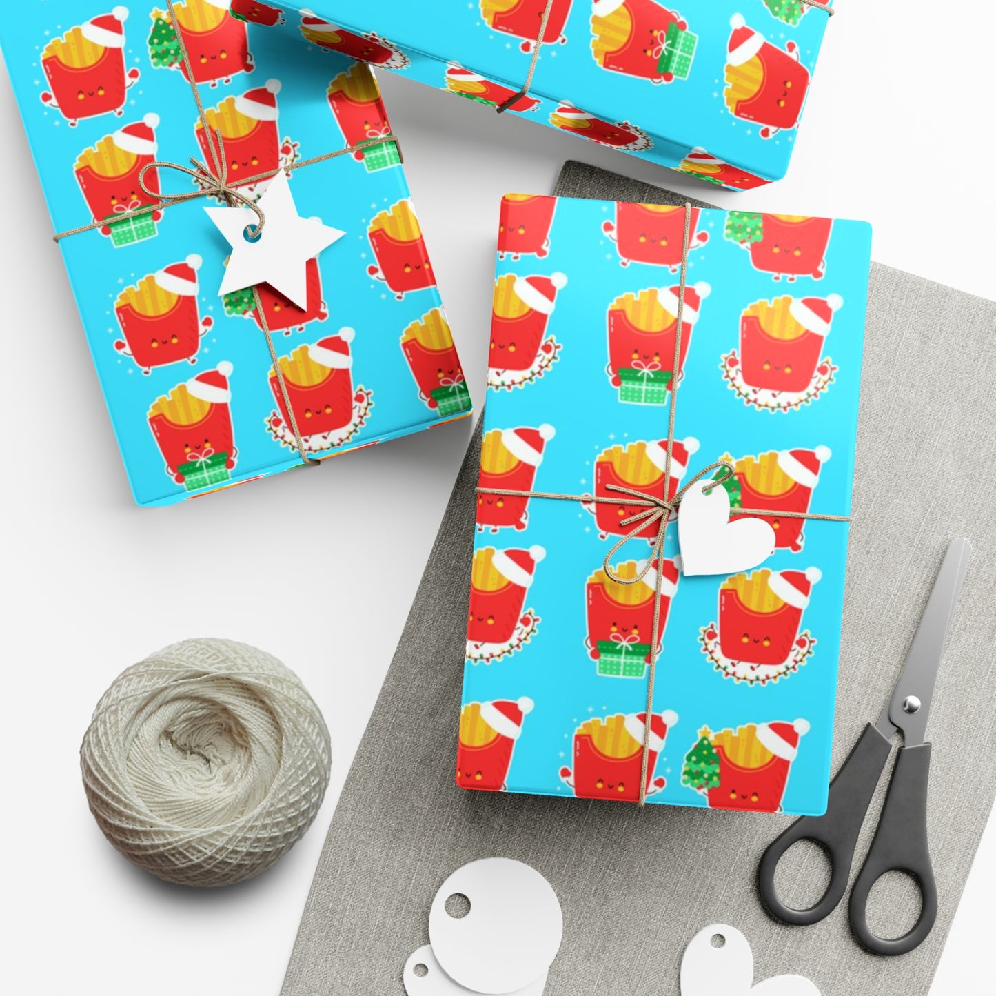 Cute Christmas Fries Gift Wrap Papers