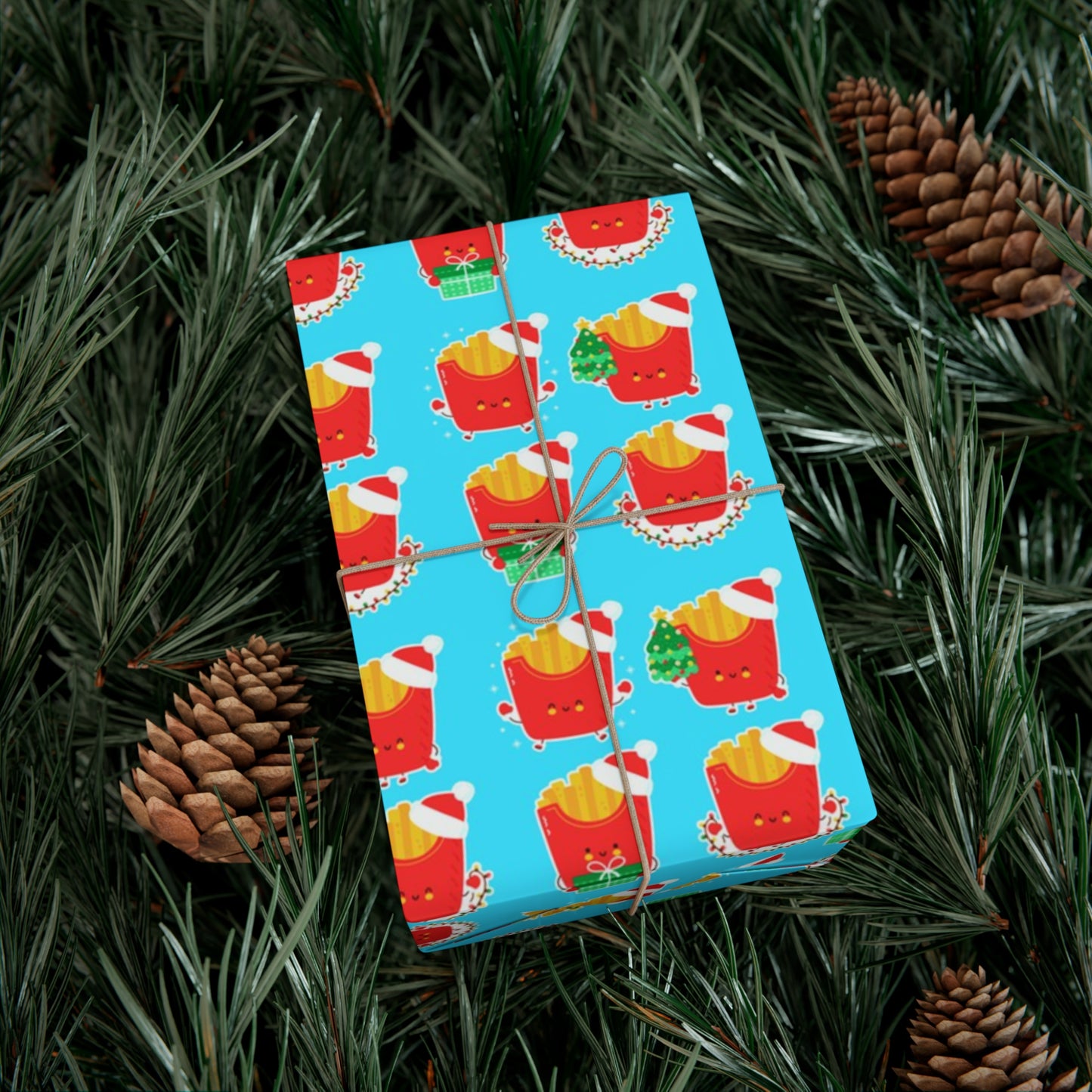 Cute Christmas Fries Gift Wrap Papers