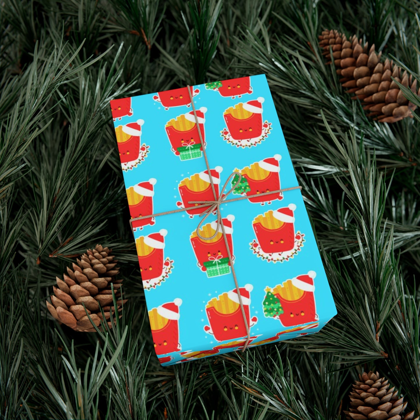 Cute Christmas Fries Gift Wrap Papers