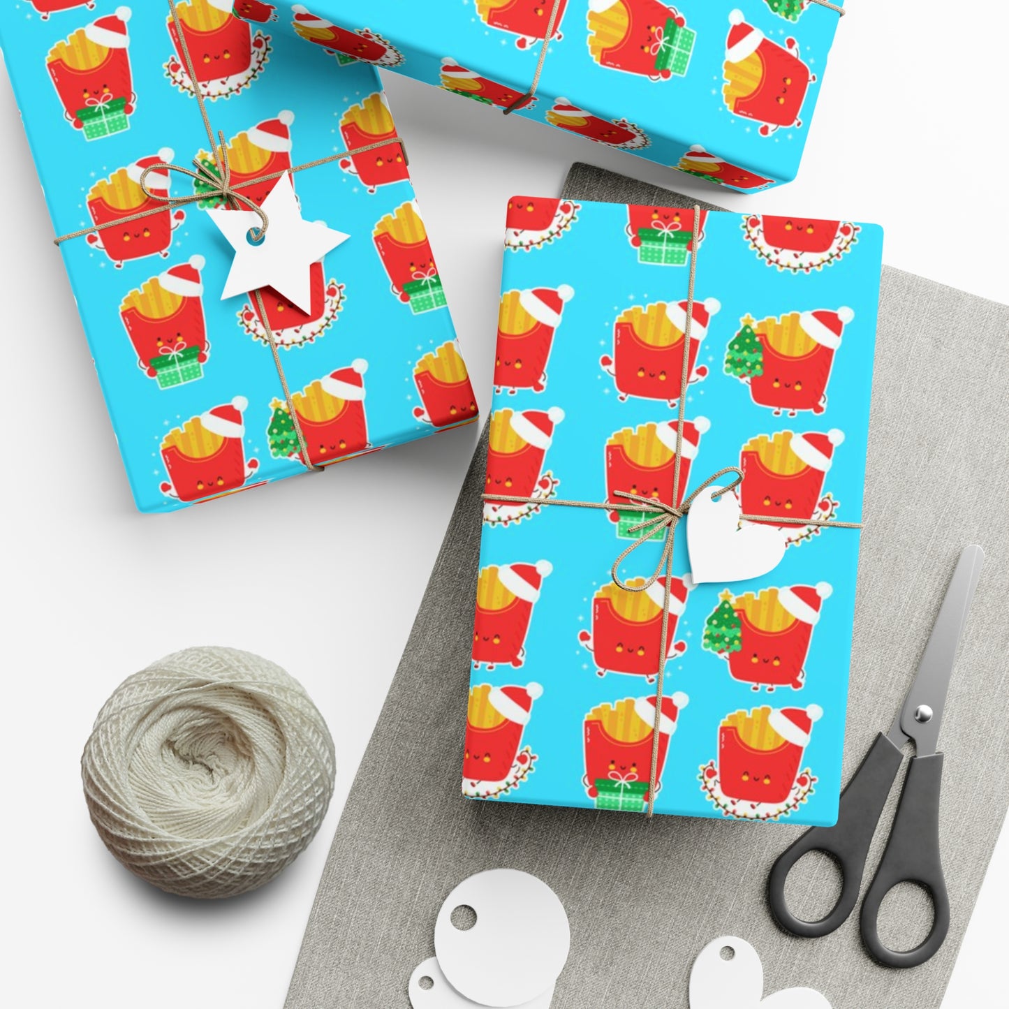 Cute Christmas Fries Gift Wrap Papers