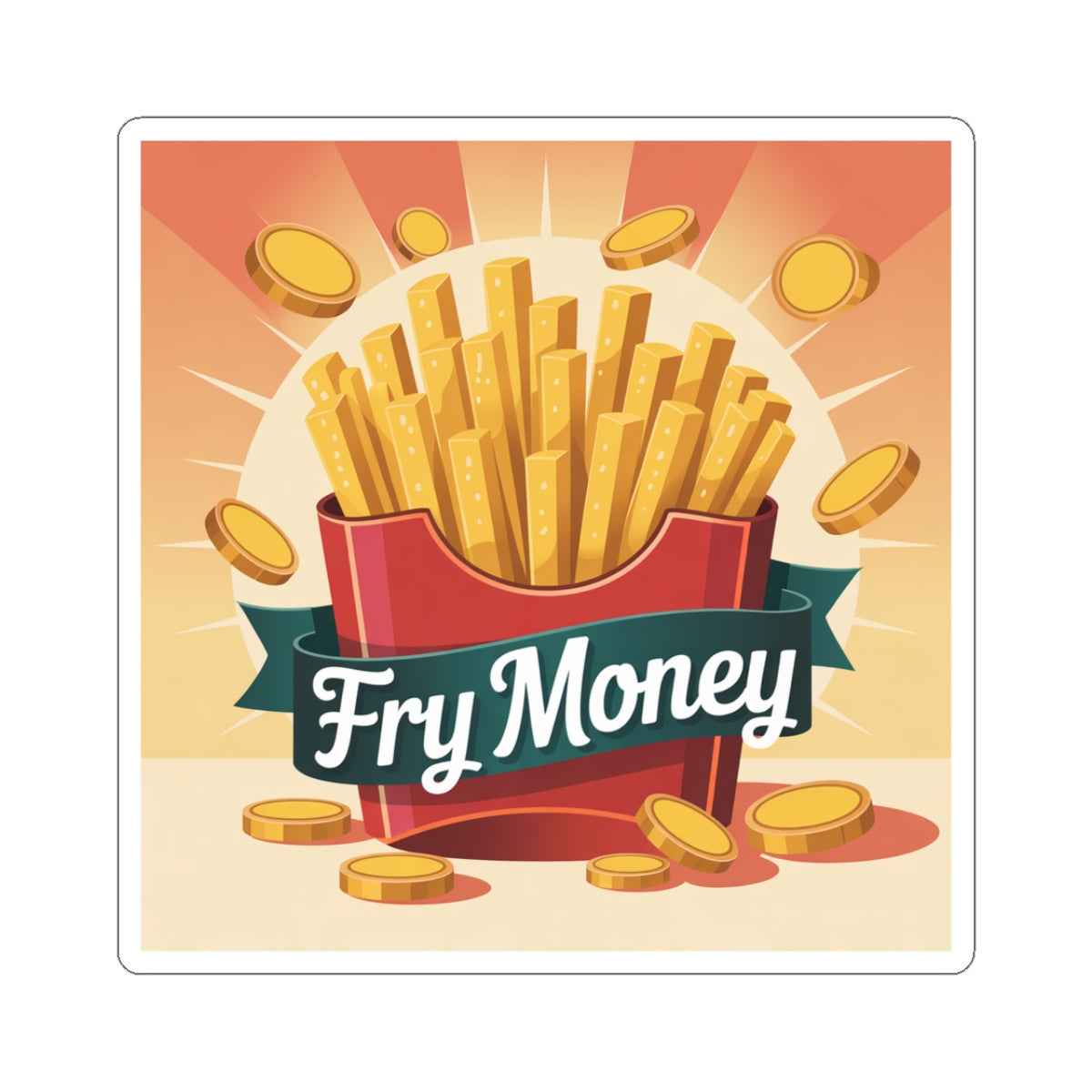 Fry Money Kiss-Cut Stickers
