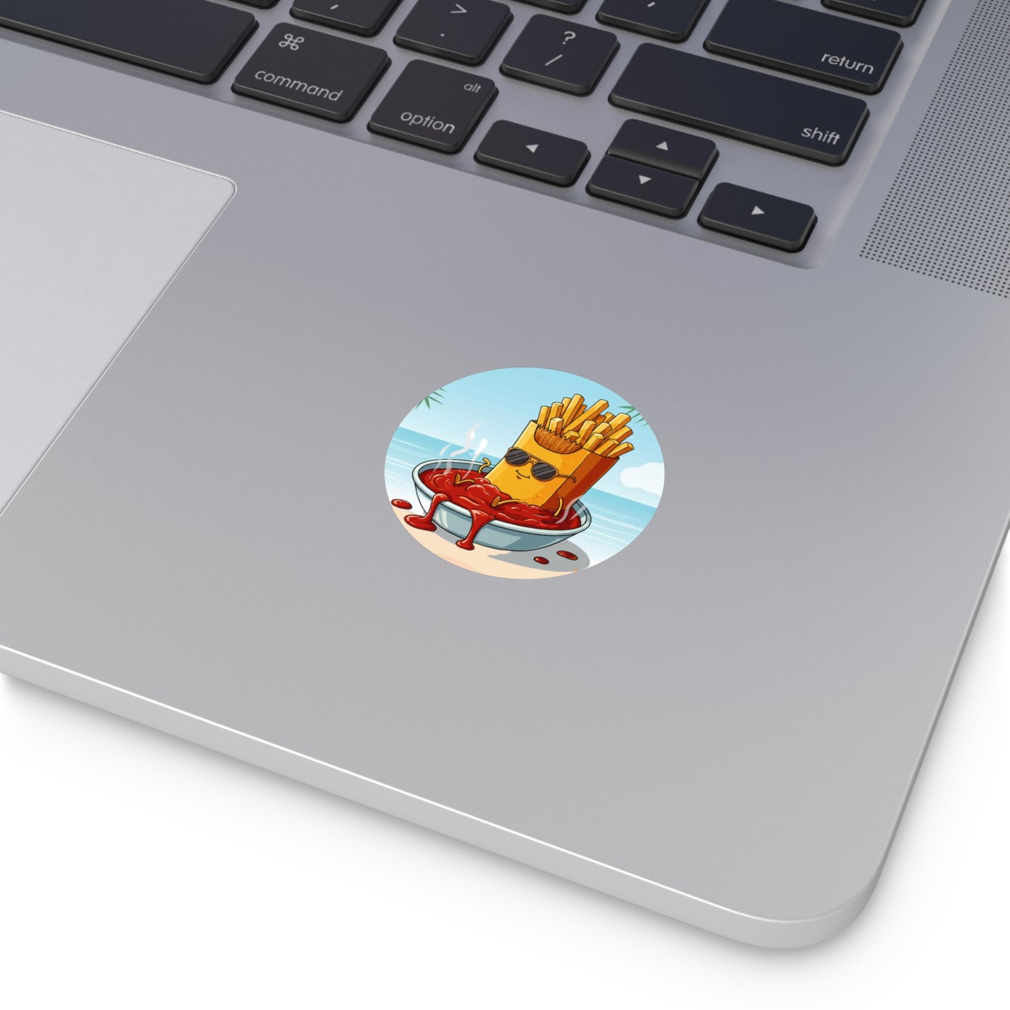 Fries on the beach Round Vinyl Stickers