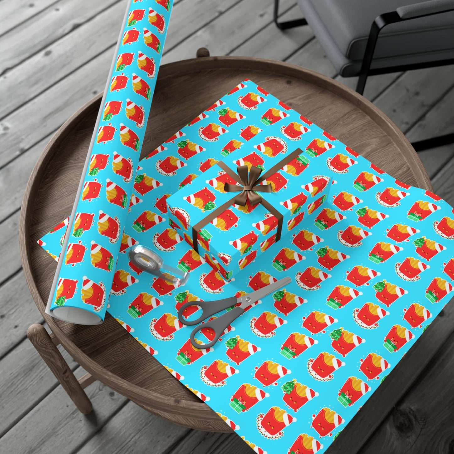 Cute Christmas Fries Gift Wrap Papers