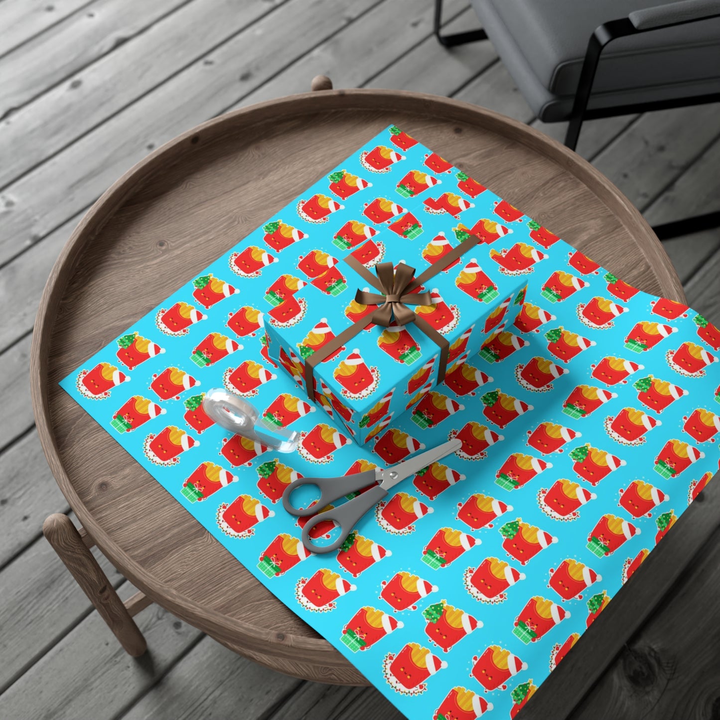 Cute Christmas Fries Gift Wrap Papers