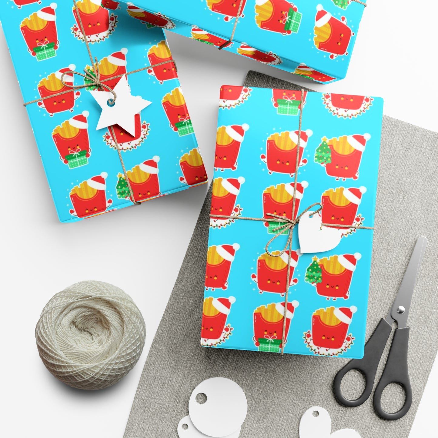 Cute Christmas Fries Gift Wrap Papers