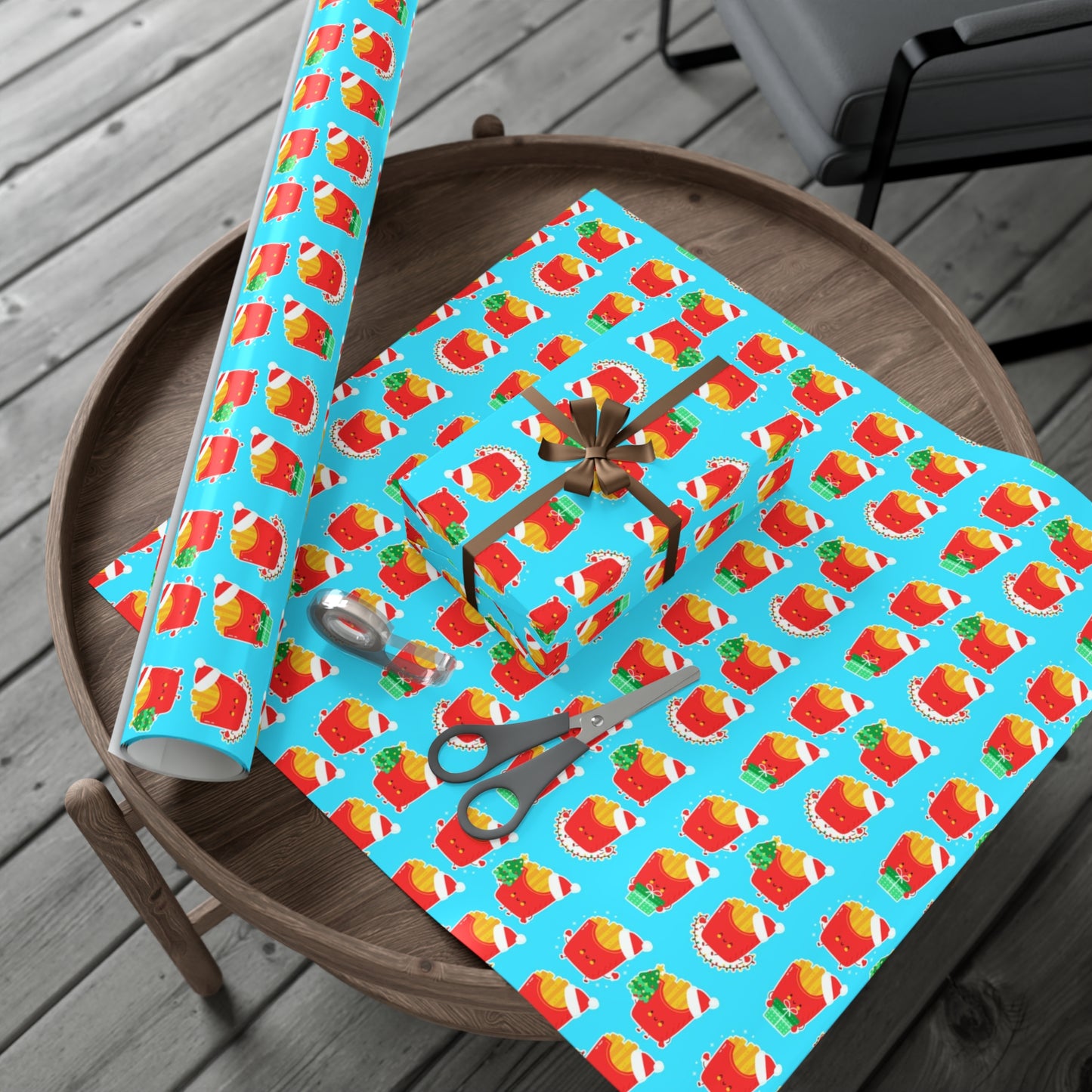 Cute Christmas Fries Gift Wrap Papers