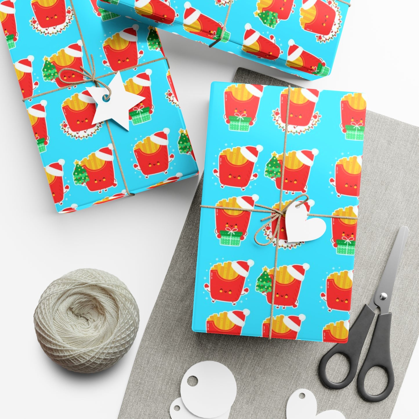 Cute Christmas Fries Gift Wrap Papers