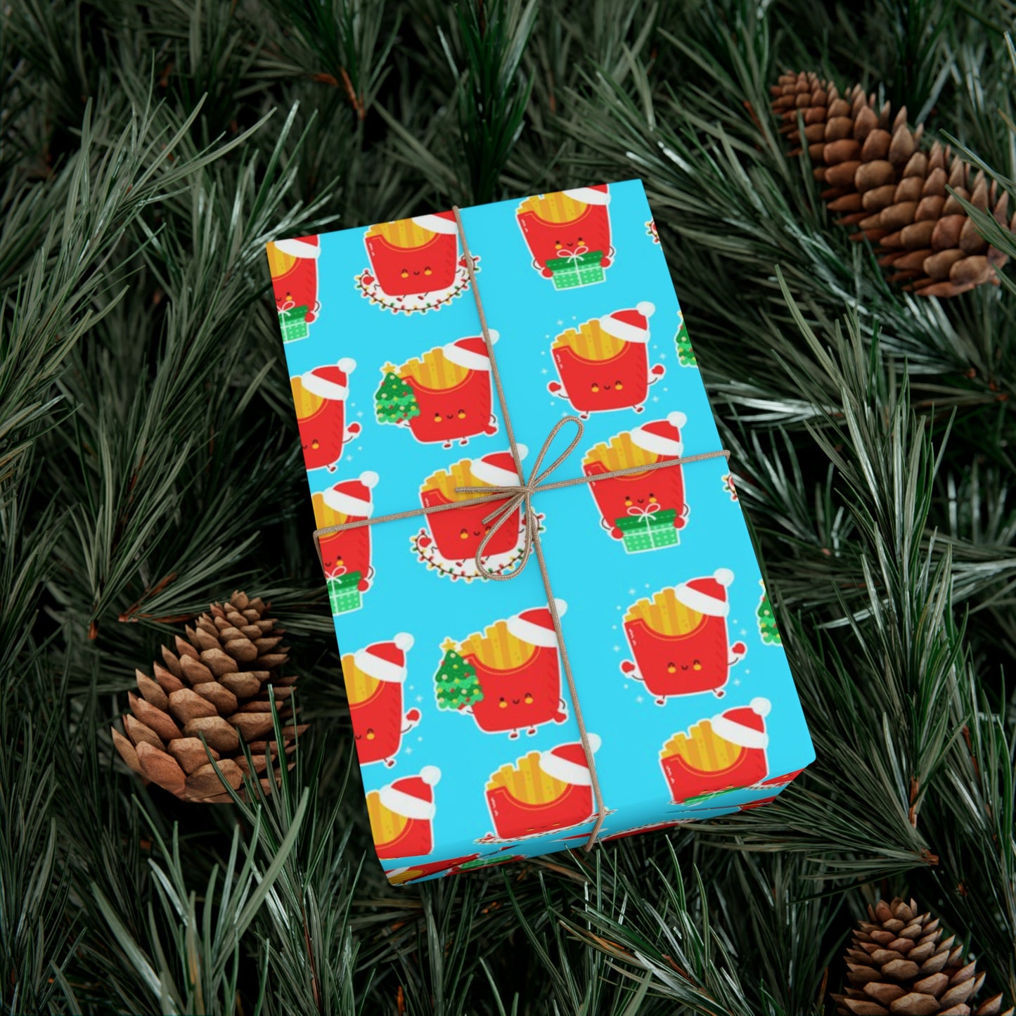 Cute Christmas Fries Gift Wrap Papers