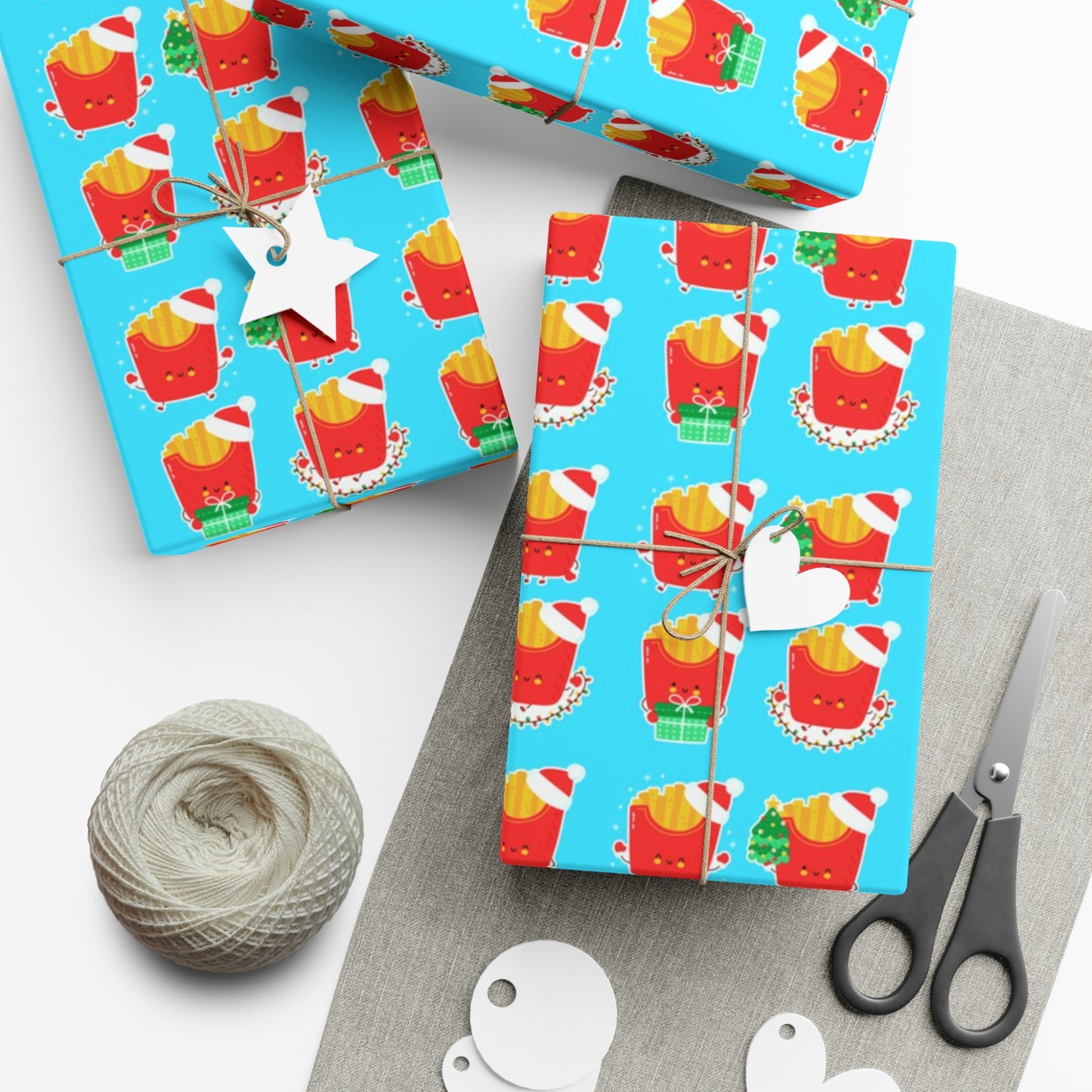 Cute Christmas Fries Gift Wrap Papers