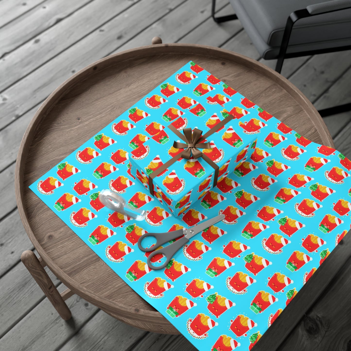 Cute Christmas Fries Gift Wrap Papers