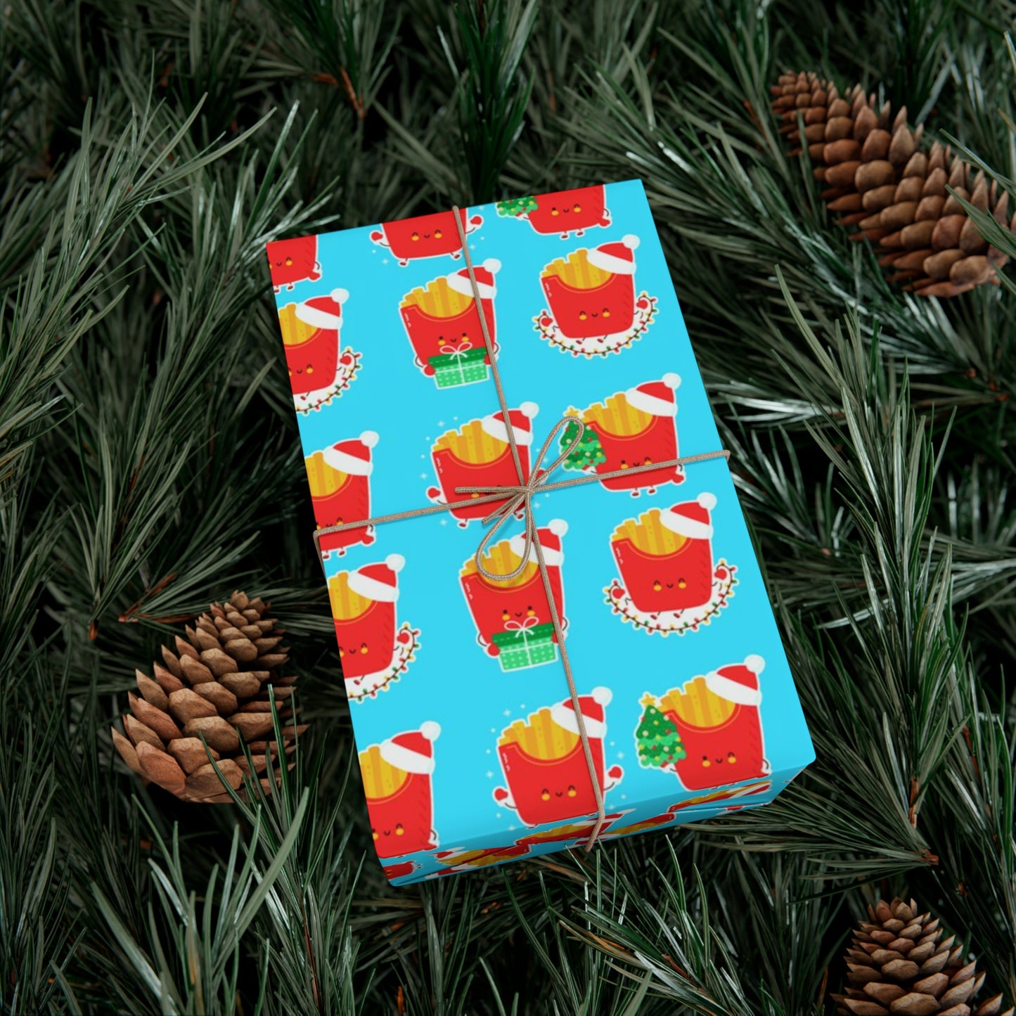 Cute Christmas Fries Gift Wrap Papers