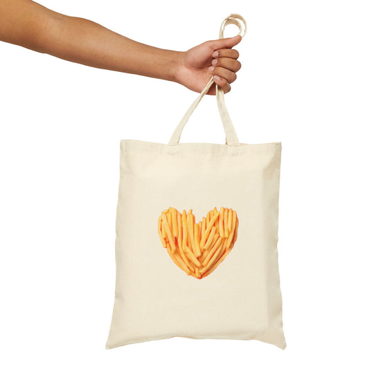 Fry Heart Cotton Canvas Tote Bag