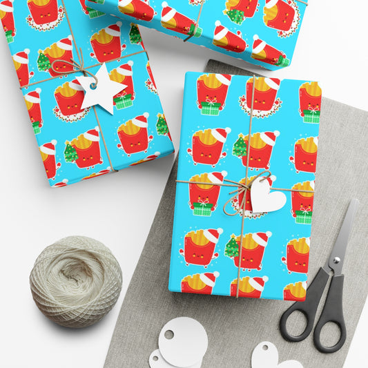 Cute Christmas Fries Gift Wrap Papers